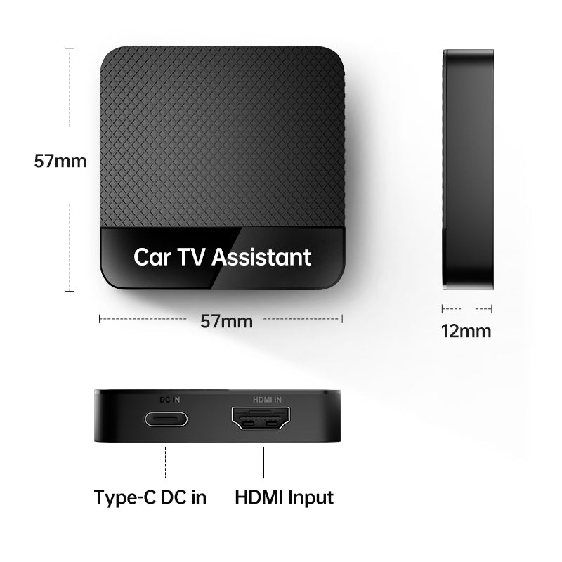 Car TV Mate 2024 Fire Tv Stick Converter, HD HDMl Car Adapter Cast Video/Game/Wired CarPlay/AndroidAuto to Car, Plug & Play, Works for Wired CarPlay Cars and Most Streaming Devices