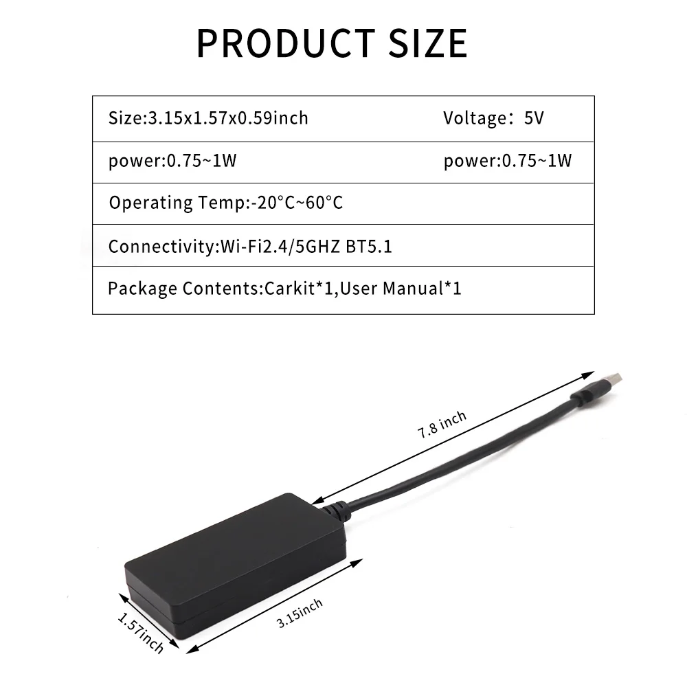 Plug and Play Carbitlink Smartlink Phonelink Adapter to Wireless CarPlay Android AUTO dongle Box Jetour X70X70S X90 X95