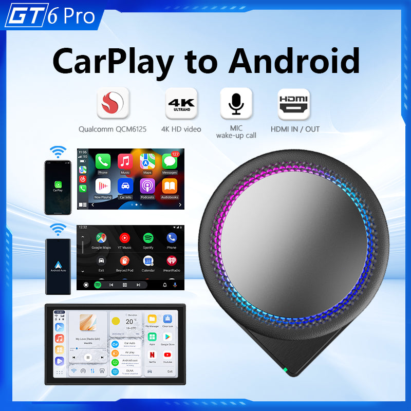 CarPlay Ai Box Android 13.0 System Wireless CarPlay Android Auto QCM6125 8-core 8G+128, Multimedia Box Spotify/Netflix/YouTube Car Video, GPS+Glonass/Google Play Download Apps